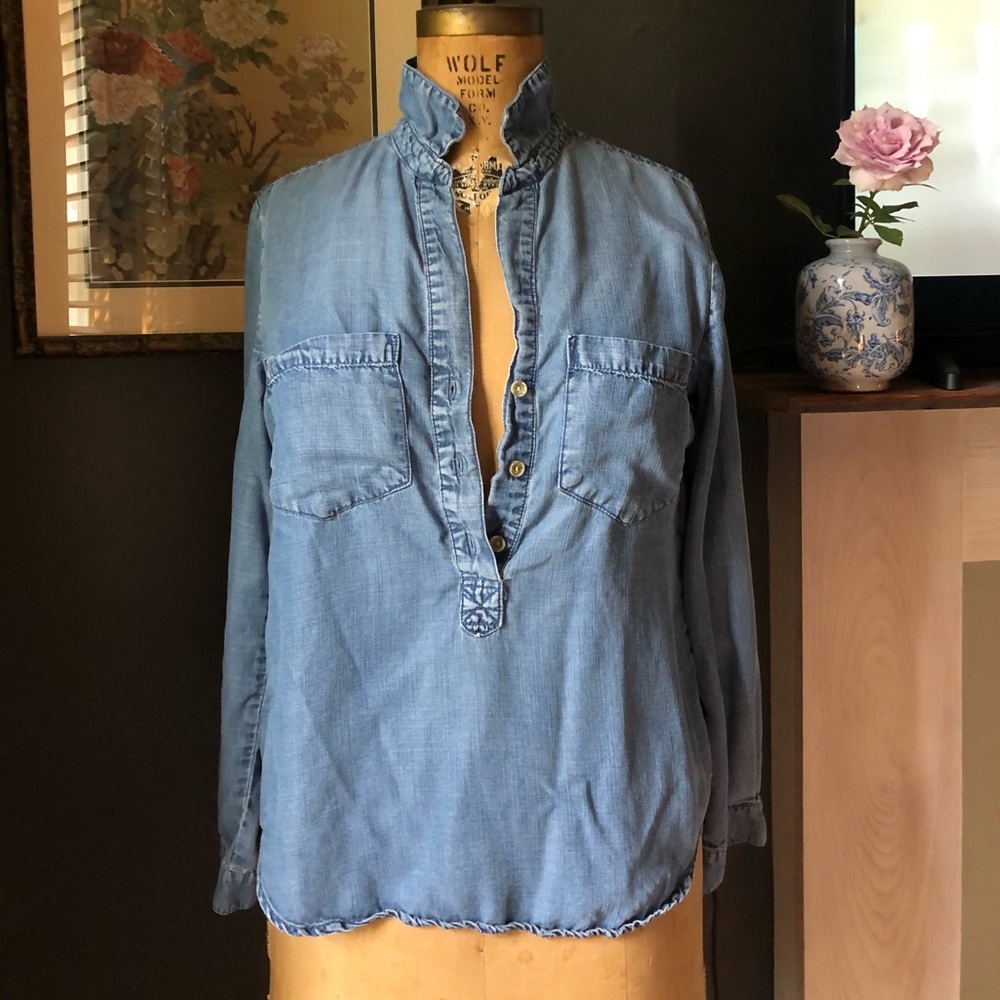 Chambray Cloth & Stone tunic Anthropologie M